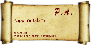 Papp Artúr névjegykártya