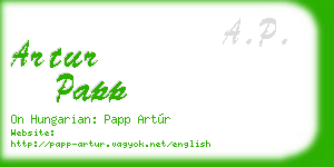 artur papp business card