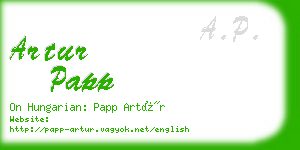 artur papp business card